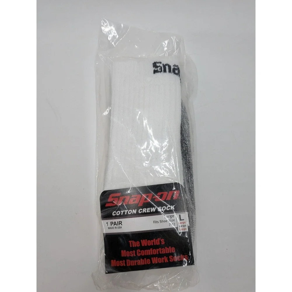 Snap-on Men 3 Pair Sock Bundle Merino Wool & Cotton Crew Work Socks Size L 7-12